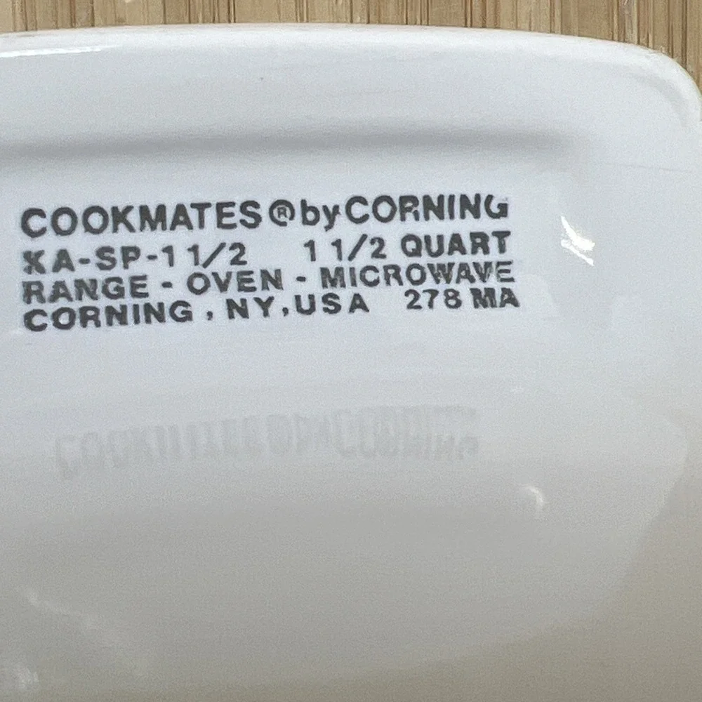 Corning Cookmates Casserole Baking Dish KA-SP-1 1/2 1.5 Quart White Microwave